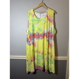 New Terra & Sky Dress Size 4X Sleeveless Yellow multi color